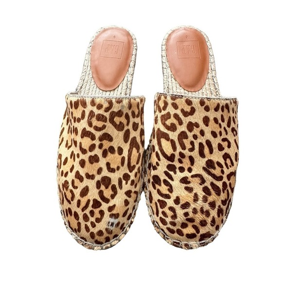 Gap Leopard Print Espadrille Mule Slide-On Flats Size 9 - Picture 2 of 12
